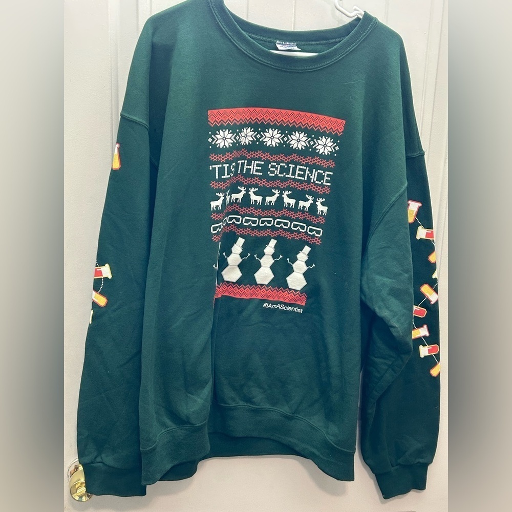 Jerzees Green Science Crewneck Sweater